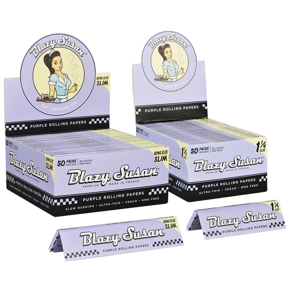 BLAZY SUSAN PURPLE ROLLING PAPR KS SLIM 50PK
