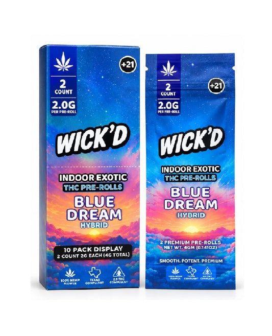 WICK'D EXOTIC THC PROLL BLUE DREAM HYBD 4GM 10CT