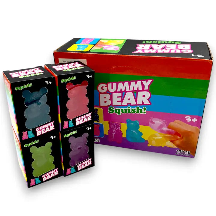 SQUISHY GUMMY BEAR 4 COLOR 41810 12CT