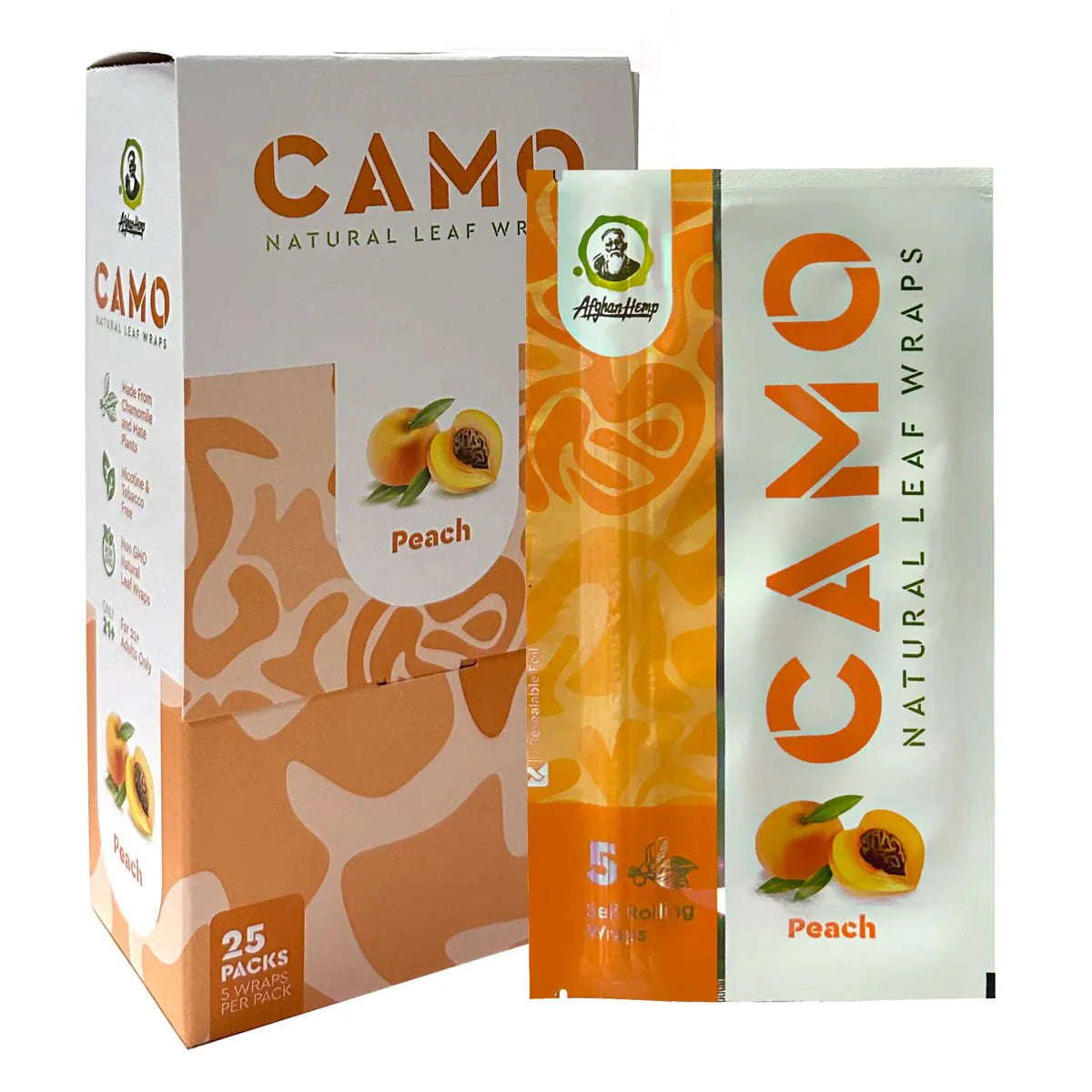 CAMO NATURAL LEAF WRAPS PEACH