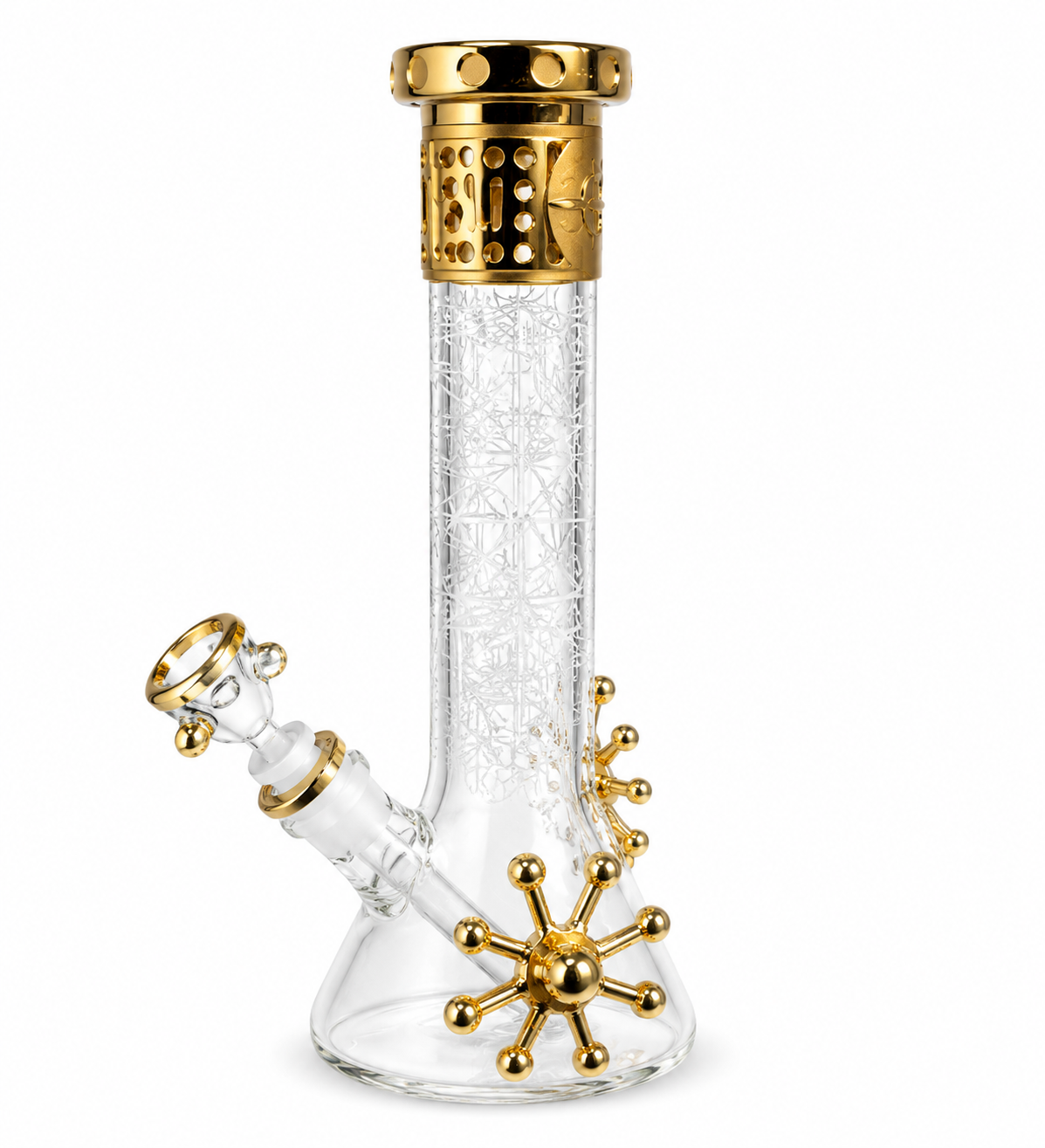 JUICY JAY GEOMETRIC FLOW BEAKER GOLD PLATED 5995