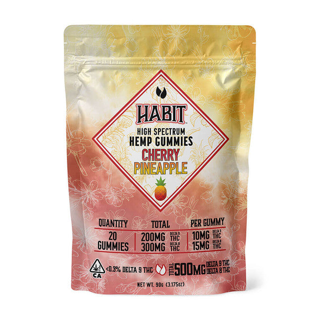 HABIT D9 HIGH SPECTRUM GUMY CHERRY PINEAPLE SATIVA 25MG