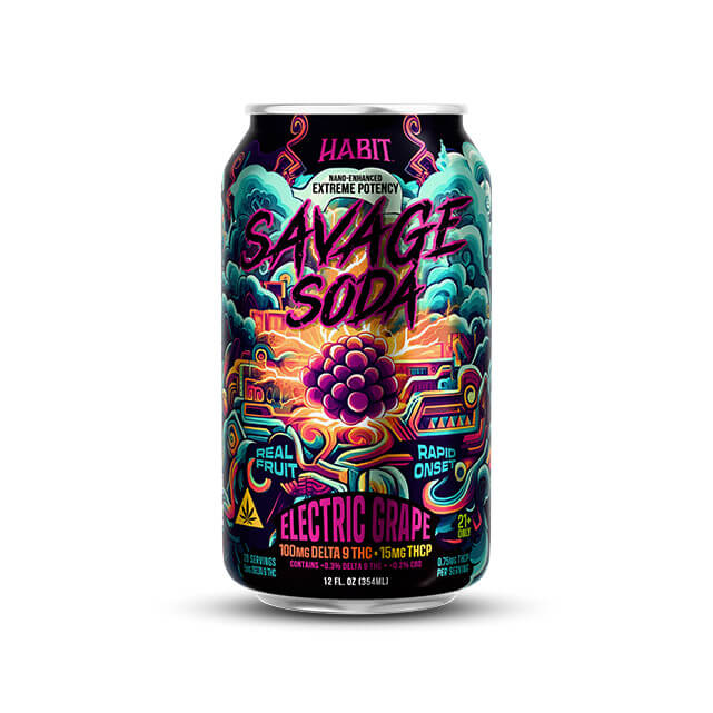 HABIT SAVAGE DG THC SODA ELECTRIC GRAPE 100MG