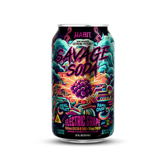 HABIT SAVAGE DG THC SODA ELECTRIC GRAPE 100MG