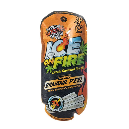 WAZABI EXOTICS THCA ICE ON FIRE PROLLS BANANA PEEL HYBD 2GM 3CT