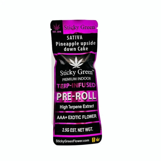 STICKY GREEN TERP INFUSED PROLL SAT PNAPL UPSIDWN CAKE