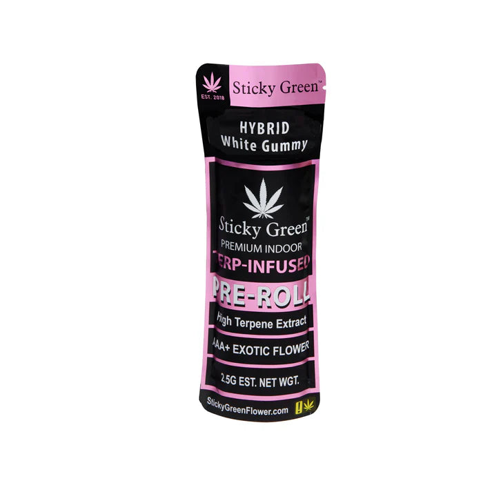 STICKY GREEN TERP INFUSED PROLL HYB WHITE GUMMY