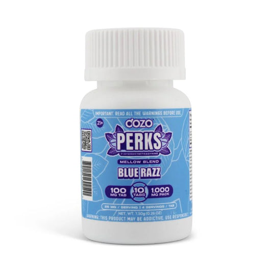 DOZO PERKS 7HYDROXY BLUE RAZZ MELLOW BLEND 100MG 10CT JAR