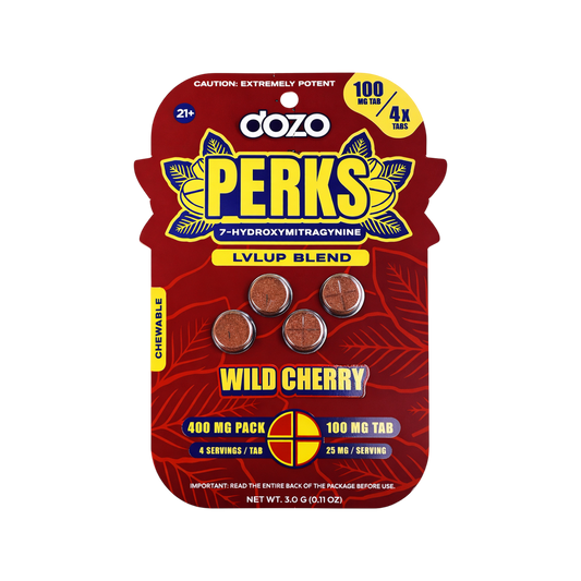 DOZO PERKS 7 HYDROXYMITRAGYNINE WILD CHERRY 100MG 4CT