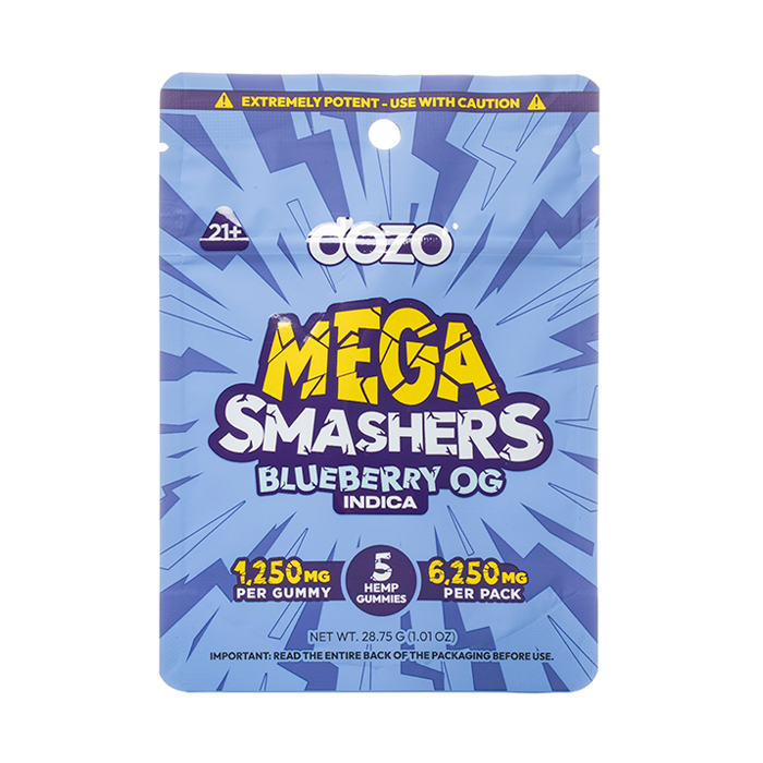 DOZO MEGA SMASHERS GUMMY BLUEBERRY OG INDICA 6250MG