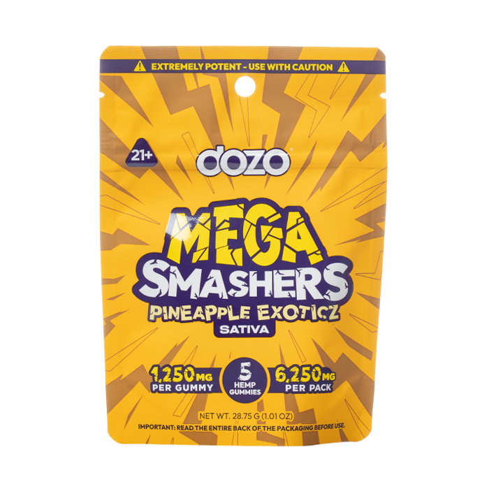DOZO MEGA SMASHERS GUMMY PINEAPPLE EXOTICZ SATIVA 6250MG