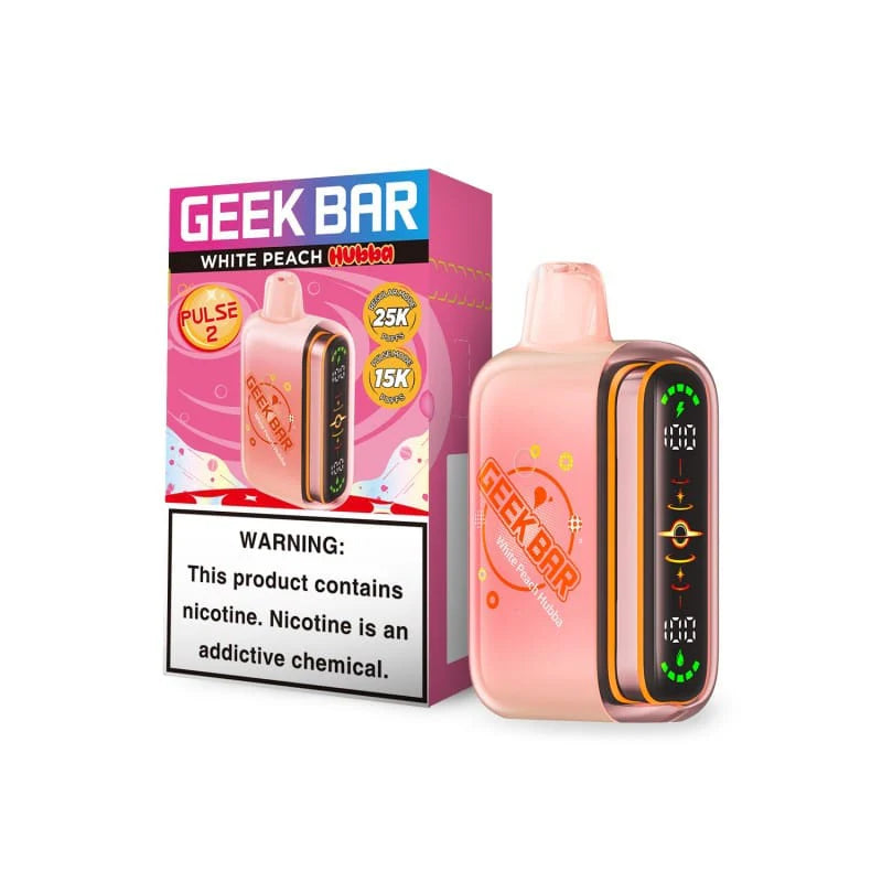 GEEK BAR PULSE 2 WHITE PEACH HUBBA 25K