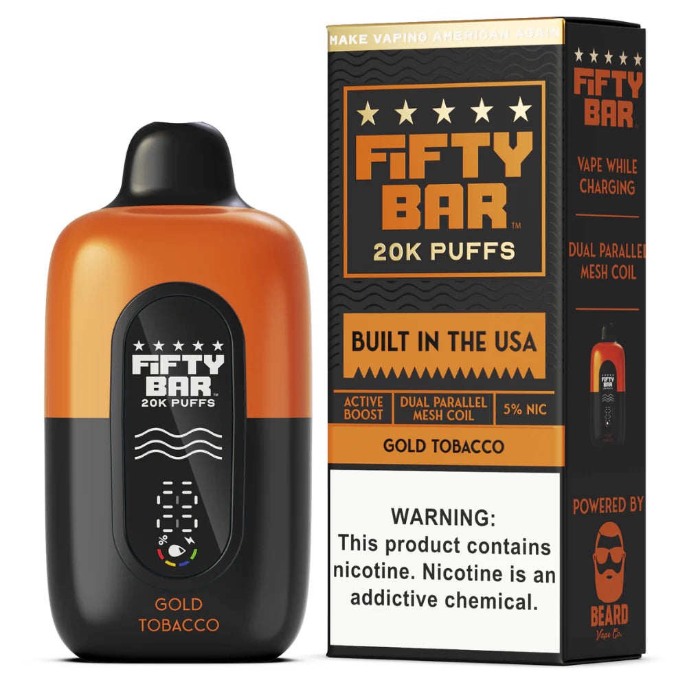 FIFTY BAR GOLD TOBACCO 20K|850035543863|Pack Of|5