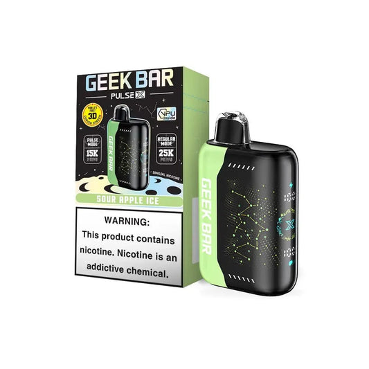 GEEK BAR PULSE X SOUR APPLE ICE 25K|810125438448|Pack Of|5