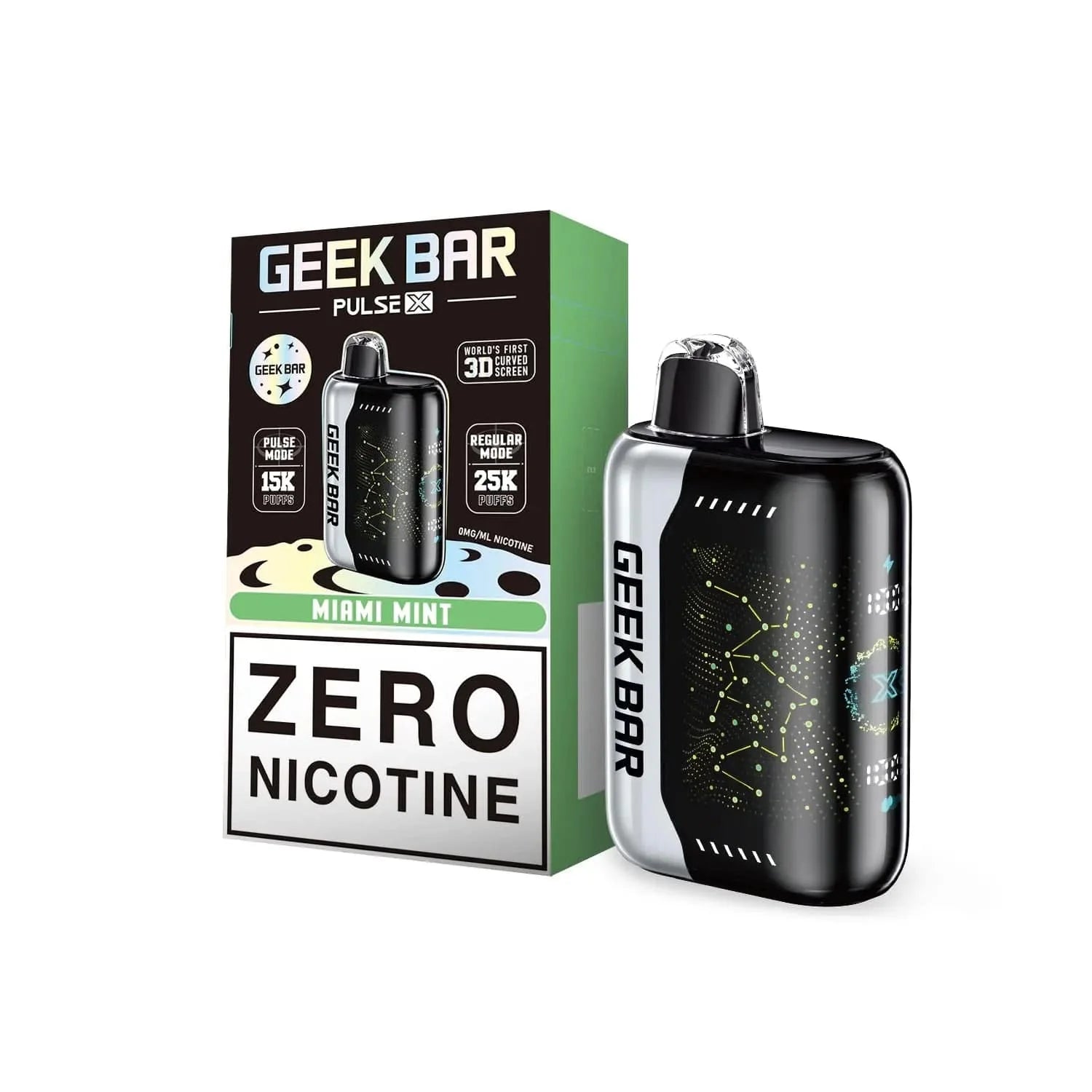 GEEK BAR PULSE MIAMI MINT ZERO PER 25K|810164282361|Pack Of|5