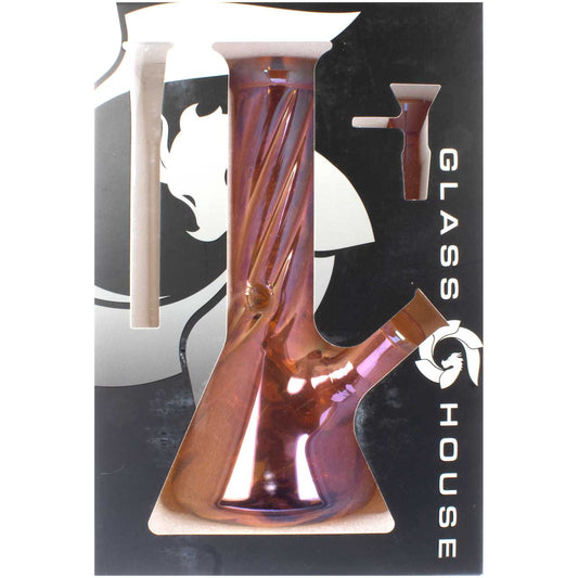 GLASS HOUSE TWISTED MINI BEAKER PINK GH-65