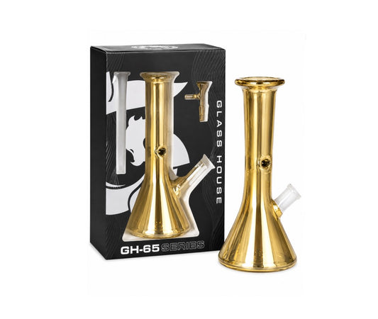 GLASS HOUSE MINI IRIDESCENT BEAKER GOLD