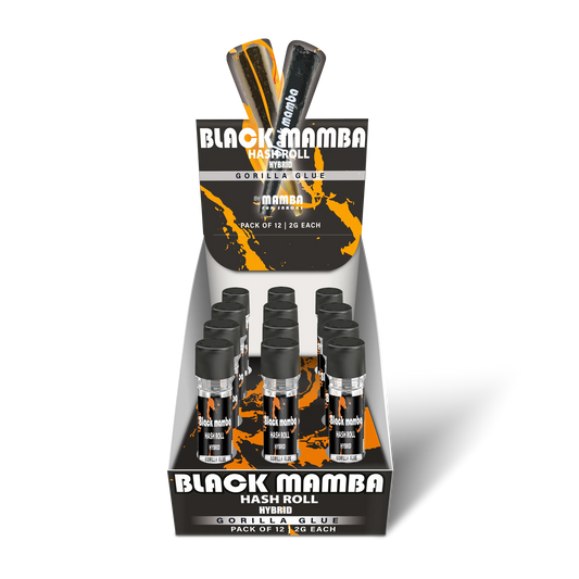 BLACK MAMBA HASH ROLL| GORILLA GLUE HYBRID PROLL 2GM|0602581753896|PK OF 12
