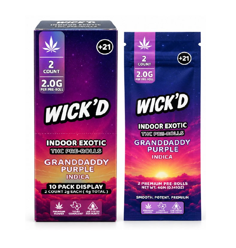 WICK'D EXOTIC THC PROLL GRANDDADDY PURPLE IND 4GM 10CT