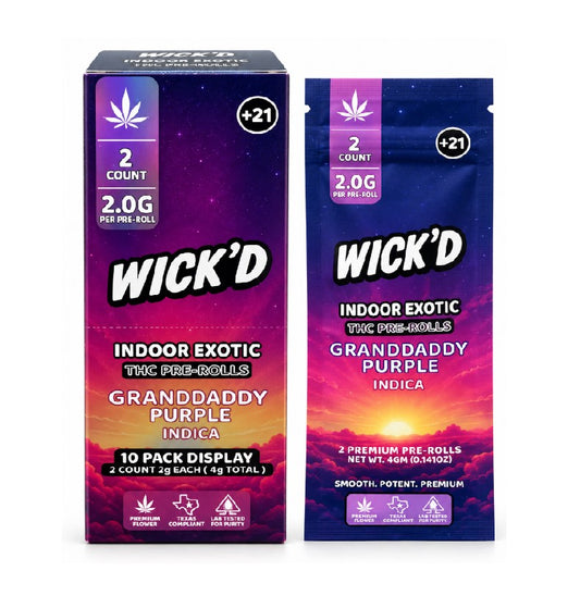 WICK'D EXOTIC THC PROLL GRANDDADDY PURPLE IND 4GM 10CT