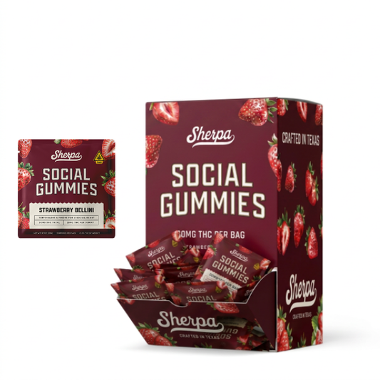 SHERPA THC SOCIAL GUMY STRWBRY BELLINI 50MG 2CT