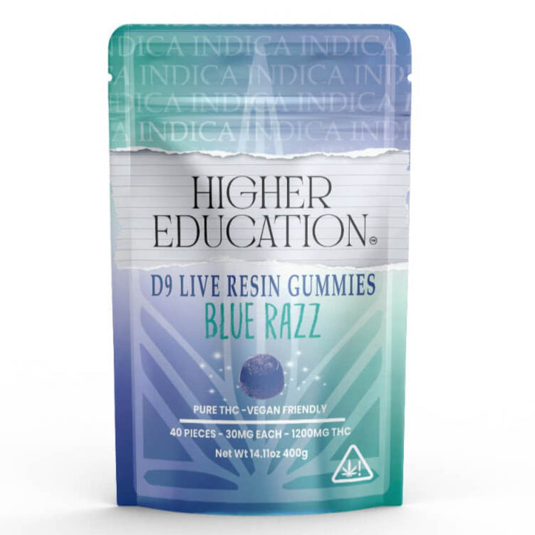 HIGHER EDUCATION D9 LR GUMY BLUE RAZZ IND 1200MG|850065162997|Pack Of|1