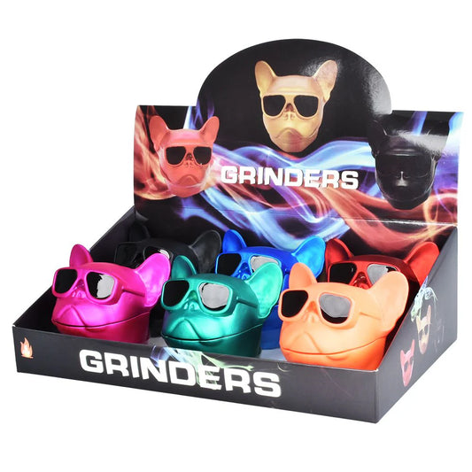 PREMIUM METAL GRINDER DOG SHAPE ASSTD COLORS