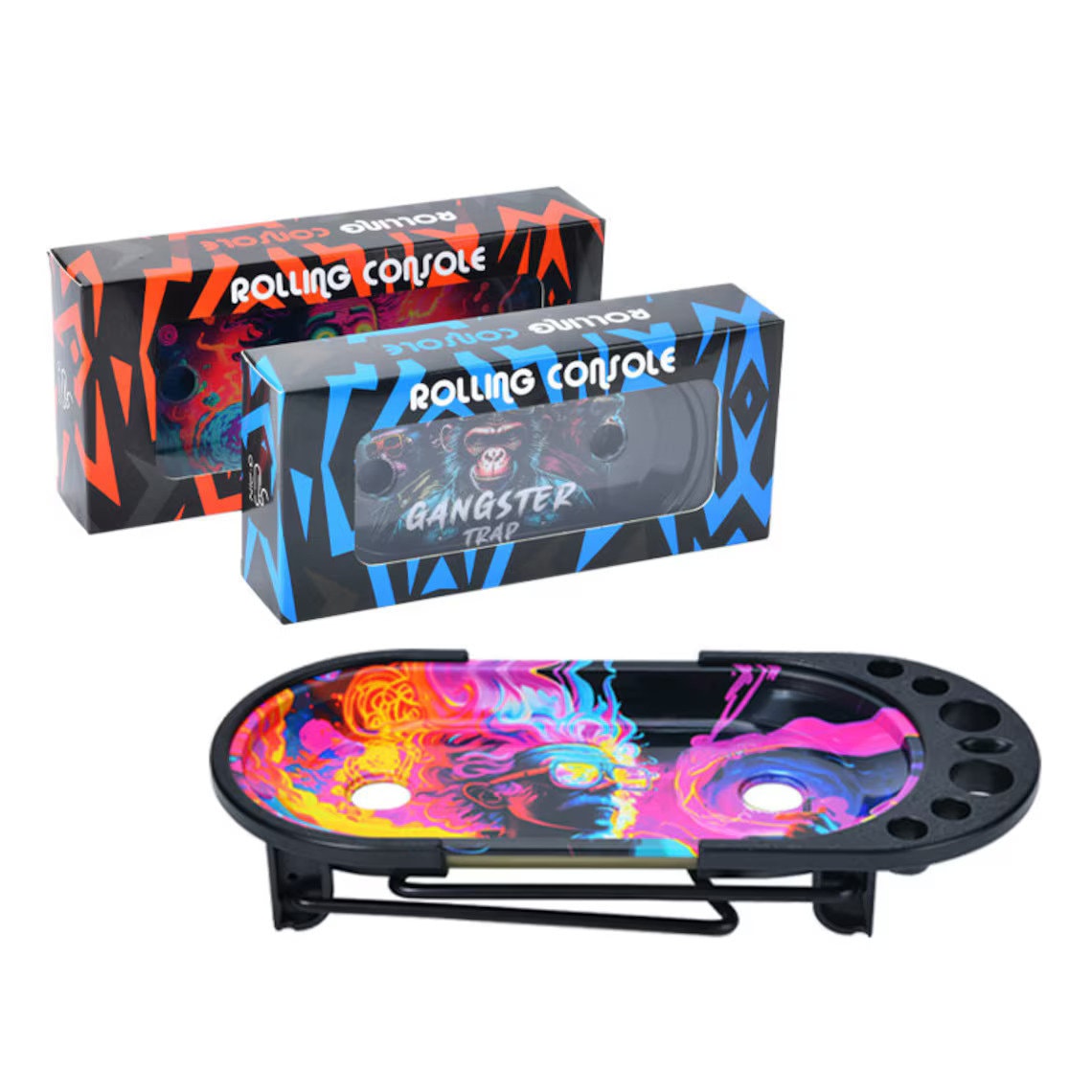 LED ROLLING CONSOLE TRAY SET ASSORTED DESIGN