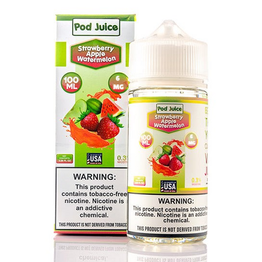 POD JUICE EJUICE 100ML - STRAWBERRY APPLE WATERMELON 6MG