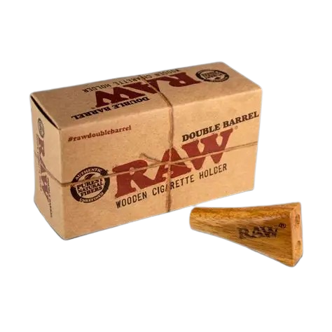 RAW DOUBLE BARREL WOODEN CIGARATTE HOLDER K.SIZE 1CT