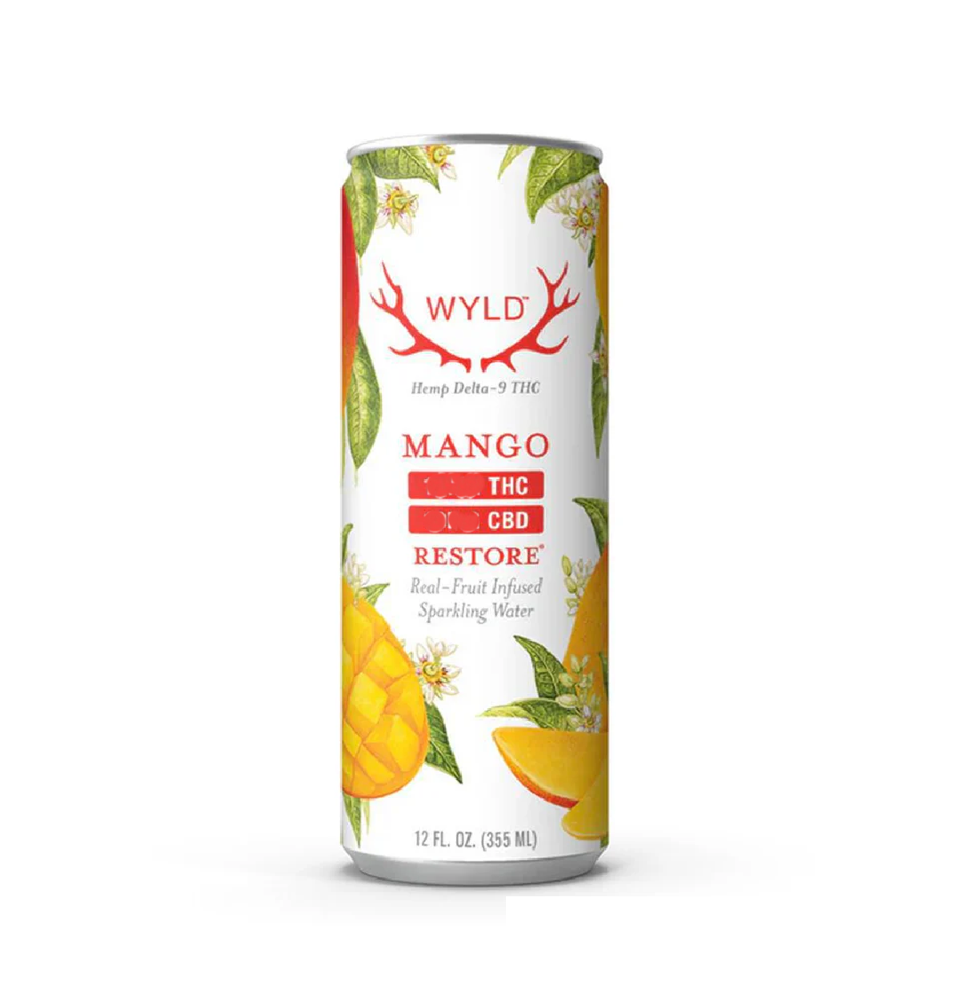 WILD HEMP THC CBD SPARKLING MANGO WATER 4CT 5MG
