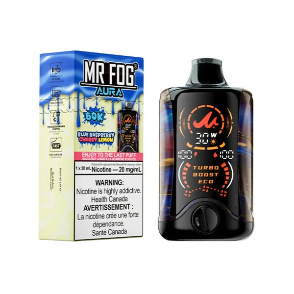 MR FOG AURA BLUE RASPBERRY CHERRY LEMON 60K