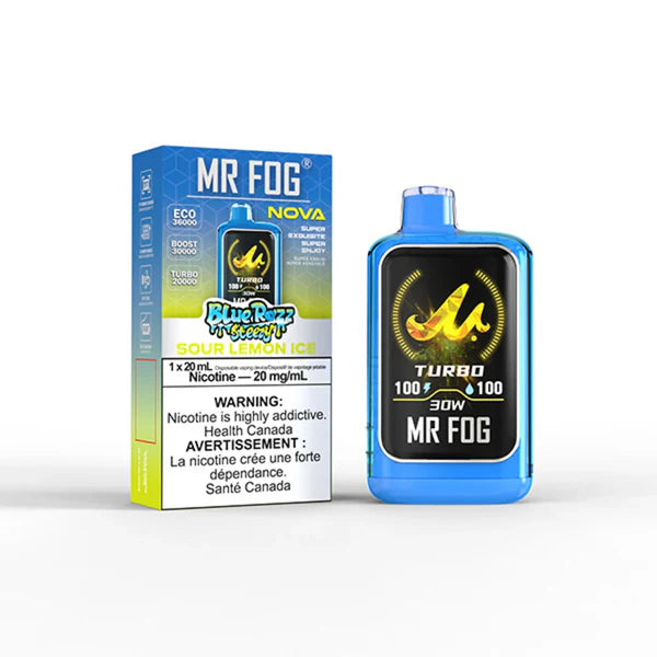 MR FOG NOVA BLUE RAZZ STEEZY SOUR LEMON ICE 36K