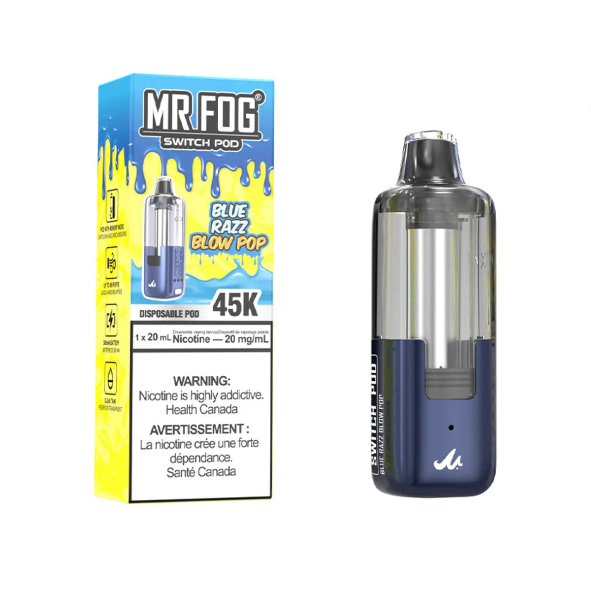 MR  FOG SWITCH POD BLUE RAZZ BLOW POP 45K