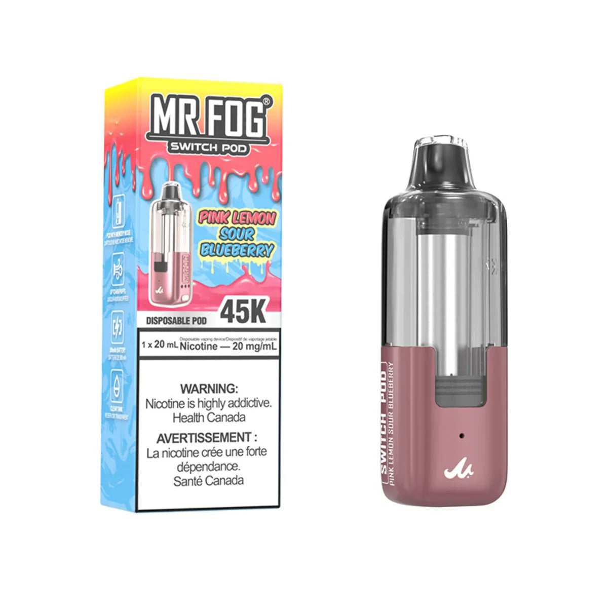 MR  FOG SWITCH POD PINK BERRY SOUR BLUEBERRY 45K