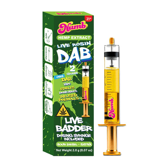 NUMB DAB THCA ROSIN SYRINGE SOUR DIESEL 2GM 2ML