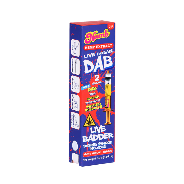 NUMB DAB THCA ROSIN SYRINGE WHITE WIDOW 2GM 2ML