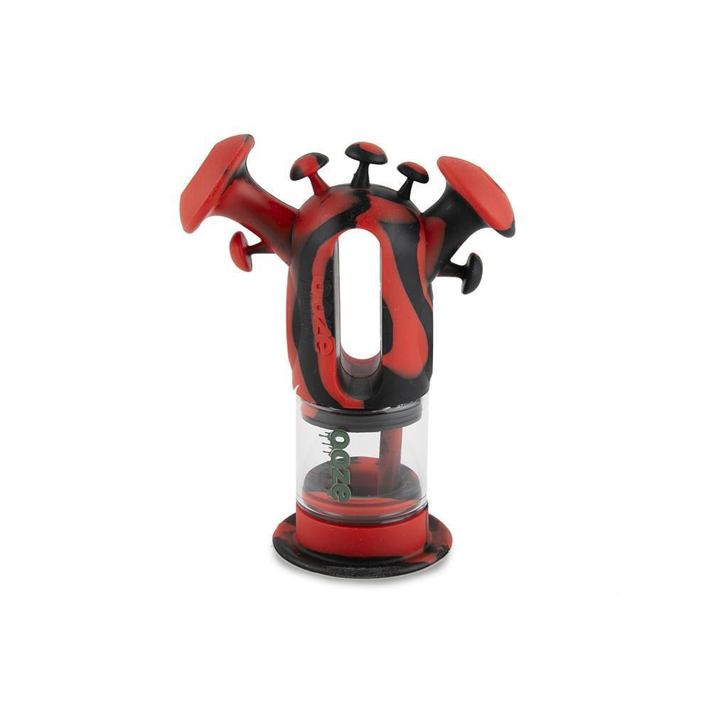 OOZE TRIP SILICONE GLASS WATER PIPE TRIP BLACK RED