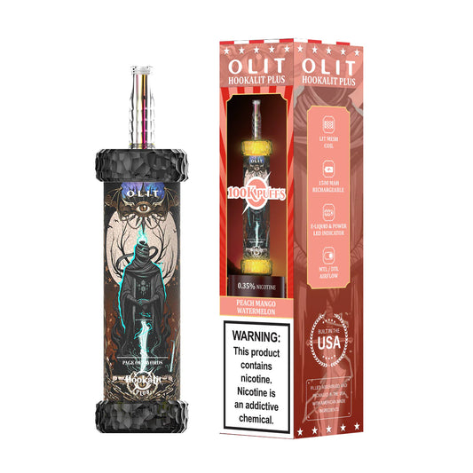 OLIT HOOKAH LIT PLUS PEACH MANGO WATRMELN 100K