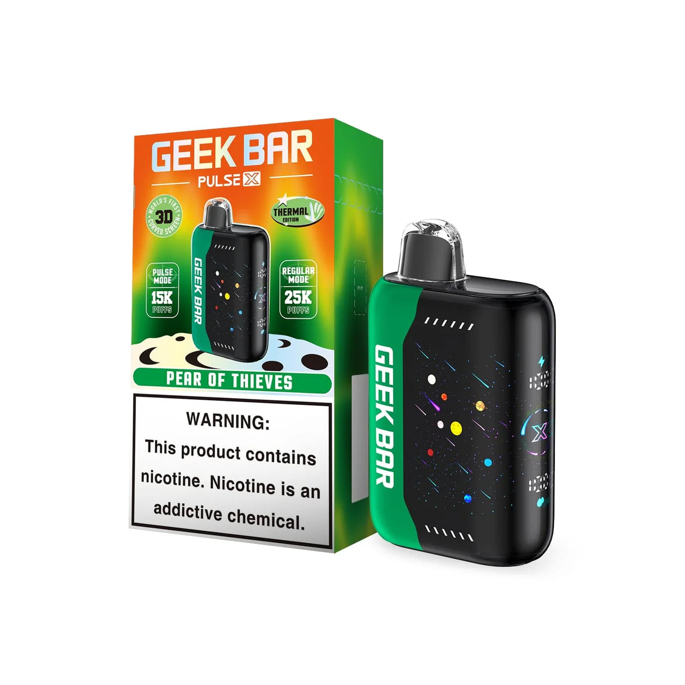 810164286116|GEEK BAR PULSE X 25K|GEEK BAR PULSE X PEAR OF THIEVES 25K|Pack of 5