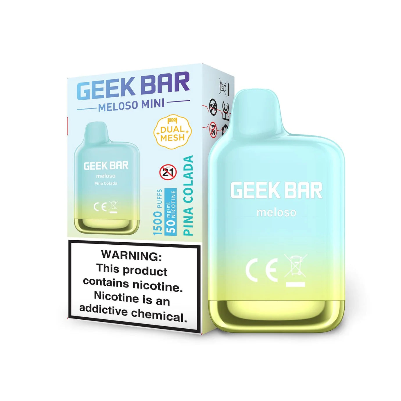 GEEK BAR MELOSO 1500PUFF|GEEK BAR MELOSO MINI PINA COLADA 1500PUFF|810125432729|Pack of 10