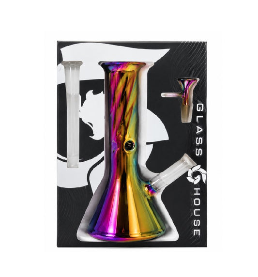 GLASS HOUSE MINI IRIDESCENT BEAKER PINK