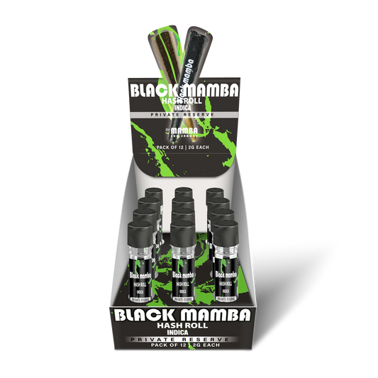 BLACK MAMBA HASH ROLL| PRIVATE RESERVE INDICA PROLL 2GM|0602581753902|PK OF 12