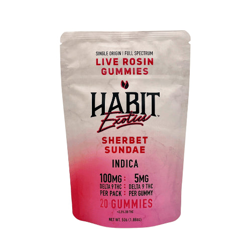 HABIT EXOTICS GUMMIES INDICA SHERBET SUNDAE 100MG