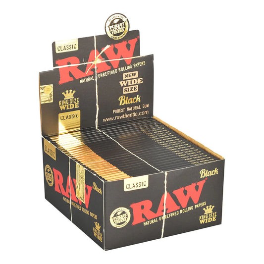 RAW BLACK CLASSIC KS WIDE ROLLING PAPER 50CT
