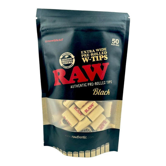 RAW CLASSIC BLACK PRE ROLLED TIPS 50CT