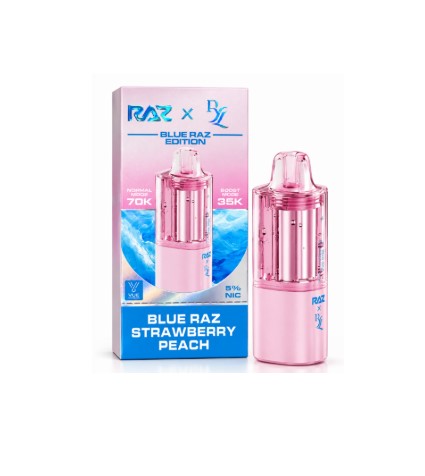 RAZ X BLUE RAZZ EDTN POD BLUE RAZZ STRAWBERRY PEACH 70K