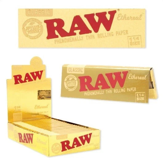 RAW EHTEREAL CLASSI 1/4 SIZE ROLLING PAPER GOLD