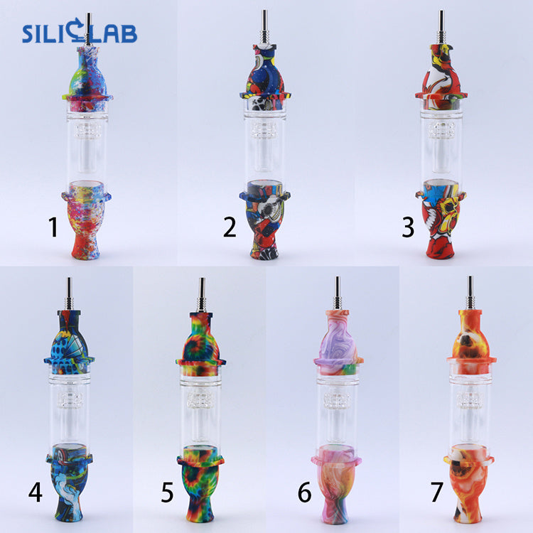 LOTUS GLASS 7.5" DAB STRAW ASSORTED