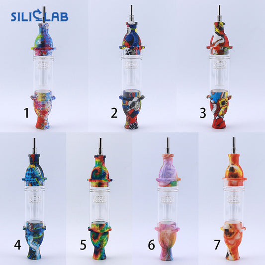 LOTUS GLASS 7.5" DAB STRAW ASSORTED